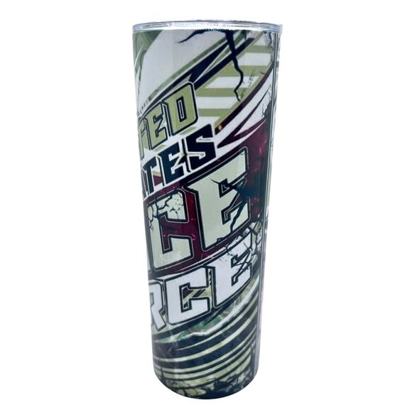 USA Space Force Inspired 20 oz Skinny Tumbler Custom, Straw & Lid Included, New - Picture 2 of 4
